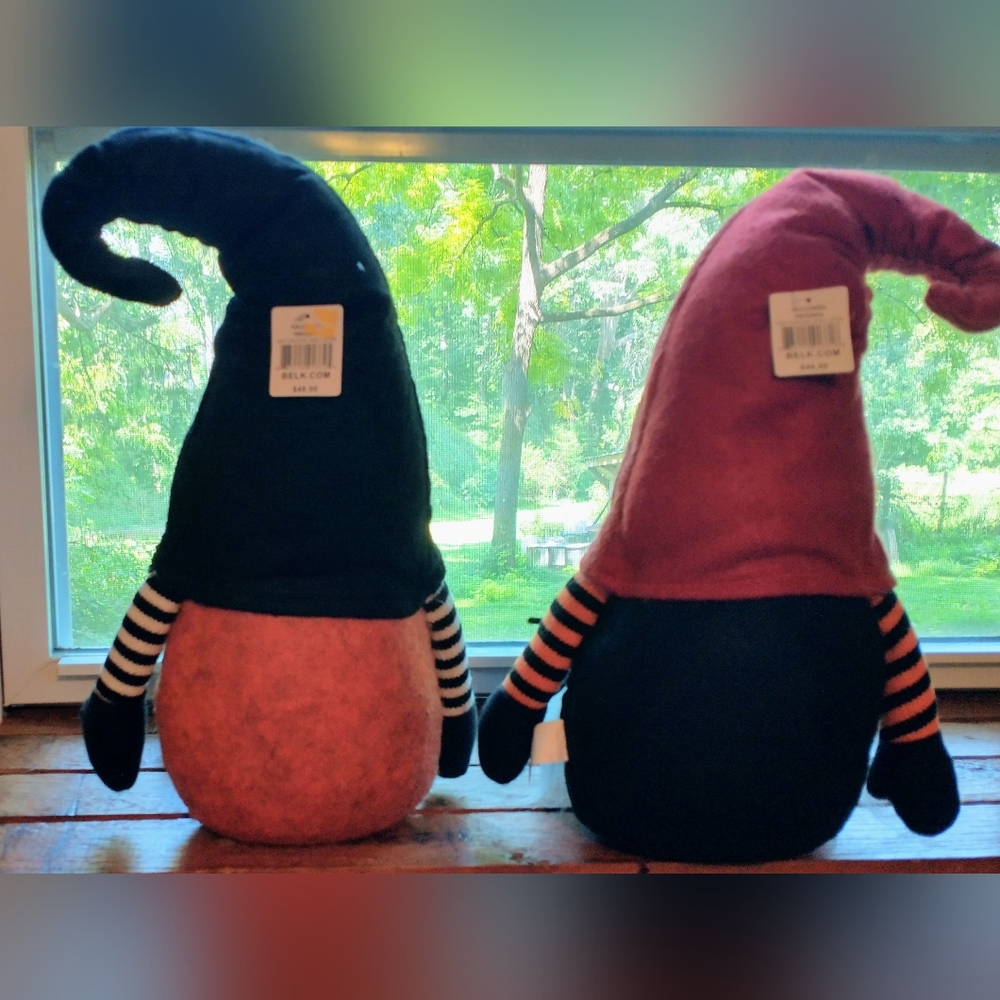 Transpac Imports Halloween Fabric Gnome Self Sitter Set of 2 - Picture 2 of 12